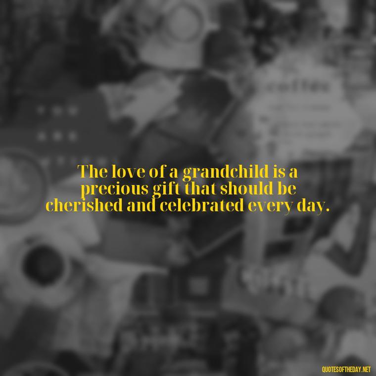 The love of a grandchild is a precious gift that should be cherished and celebrated every day. - Quotes For Grandchildren Love