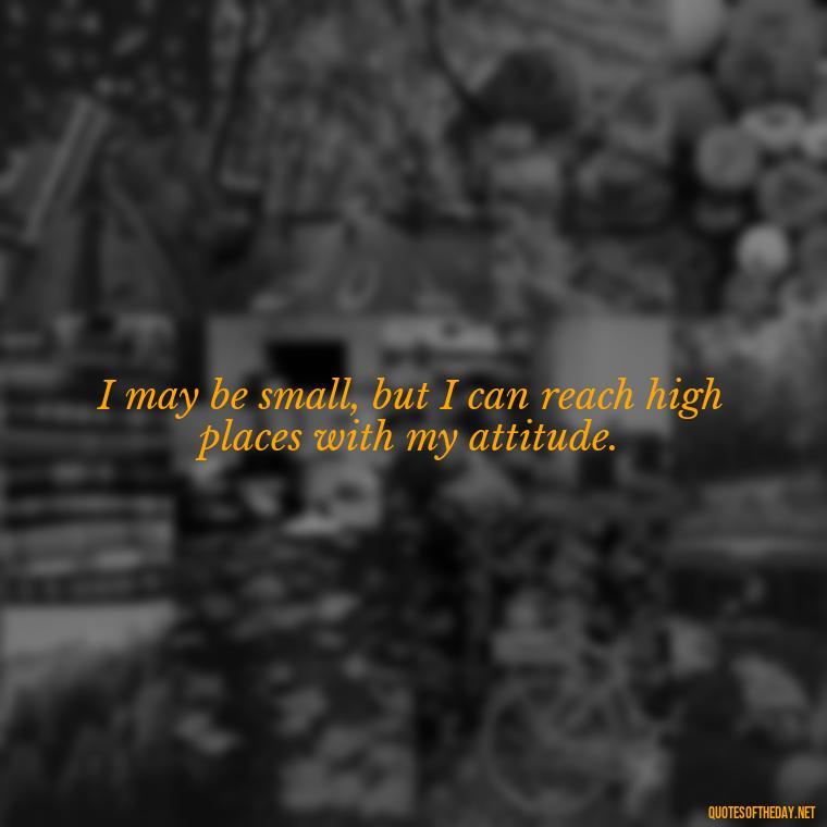 I may be small, but I can reach high places with my attitude. - Short Nana Quotes