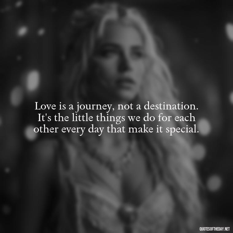 Love is a journey, not a destination. It's the little things we do for each other every day that make it special. - Love Loneliness Quotes