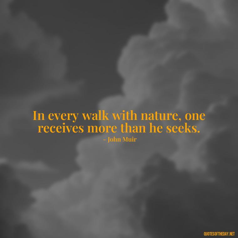 In every walk with nature, one receives more than he seeks. - Love Sunshine Quotes