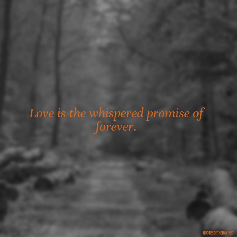 Love is the whispered promise of forever. - Love Quotes One Word