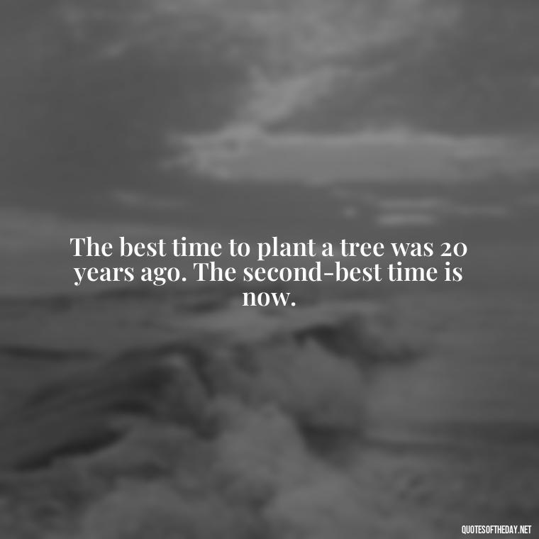 The best time to plant a tree was 20 years ago. The second-best time is now. - Short Quotes For Today