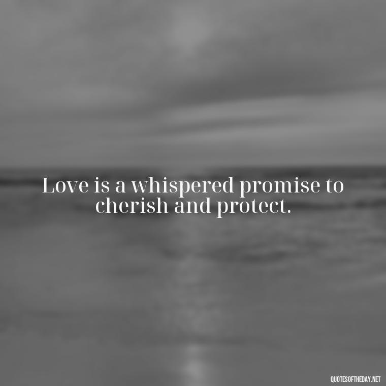 Love is a whispered promise to cherish and protect. - Love Is Special Quotes