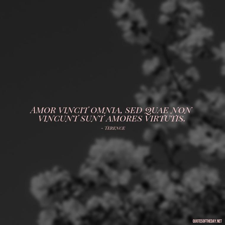 Amor vincit omnia, sed quae non vincunt sunt amores virtutis. - Love Quotes In Latin