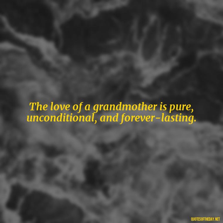 The love of a grandmother is pure, unconditional, and forever-lasting. - Quotes About A Grandmother'S Love