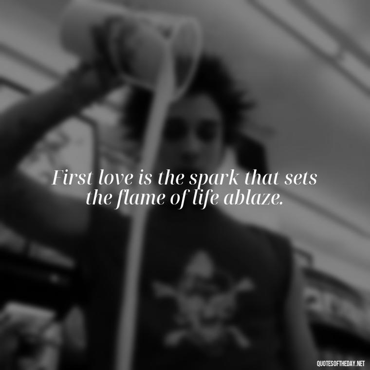 First love is the spark that sets the flame of life ablaze. - First Love Quote