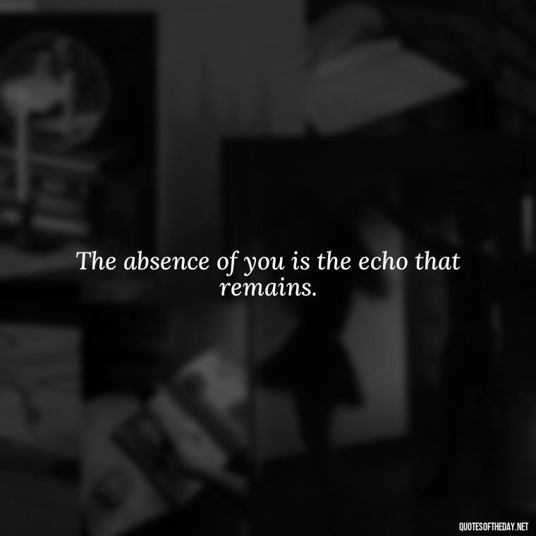 The absence of you is the echo that remains. - Short Missing Someone Quotes