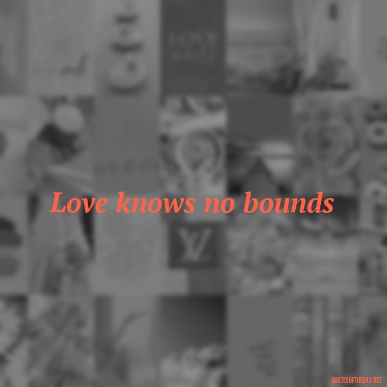 Love knows no bounds - Love 2 Word Quotes