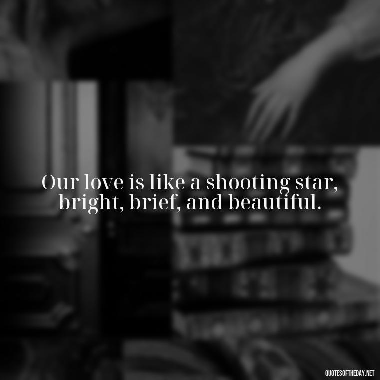 Our love is like a shooting star, bright, brief, and beautiful. - Fell In Love With You Quotes