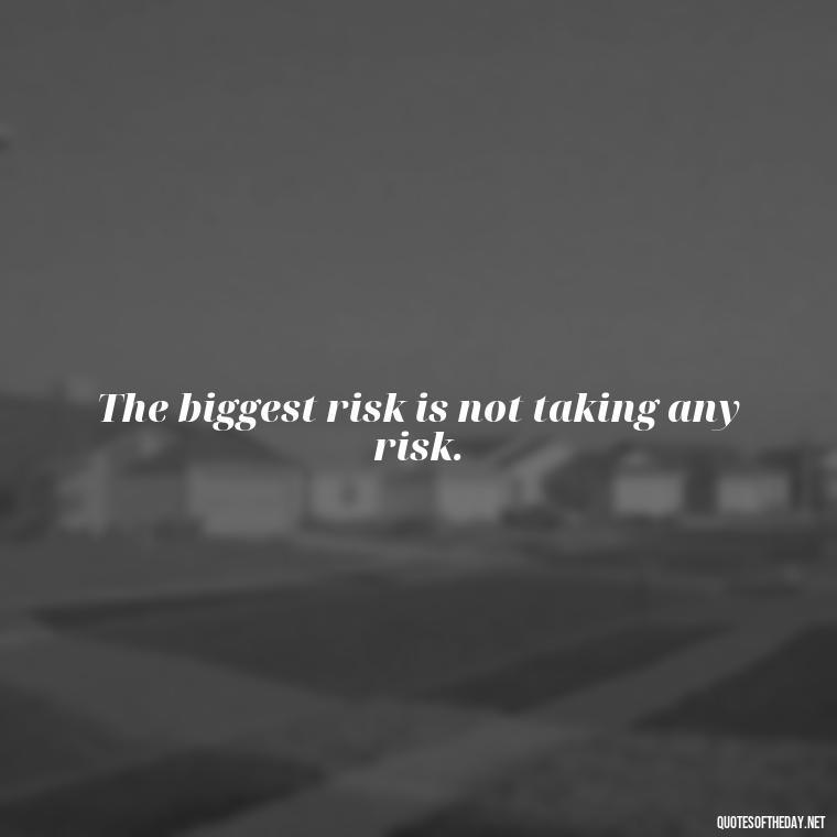 The biggest risk is not taking any risk. - Japanese Quotes Short