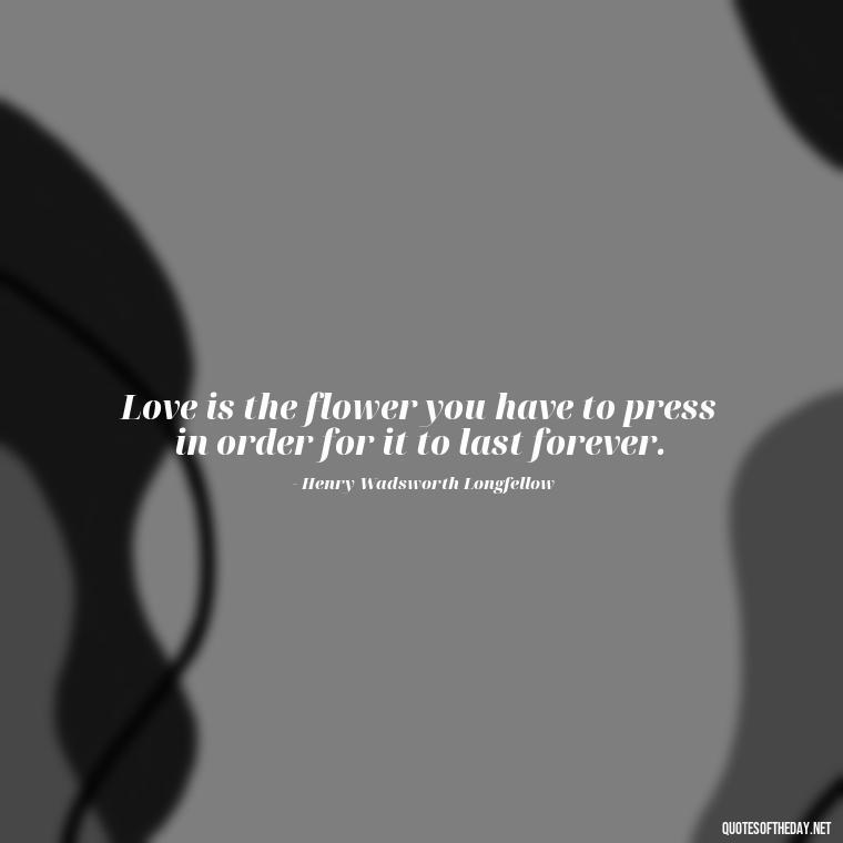 Love is the flower you have to press in order for it to last forever. - Quotes About Love And The Future