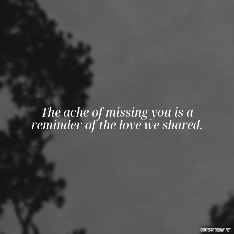 The ache of missing you is a reminder of the love we shared. - Quotes For Missing Loved Ones In Heaven