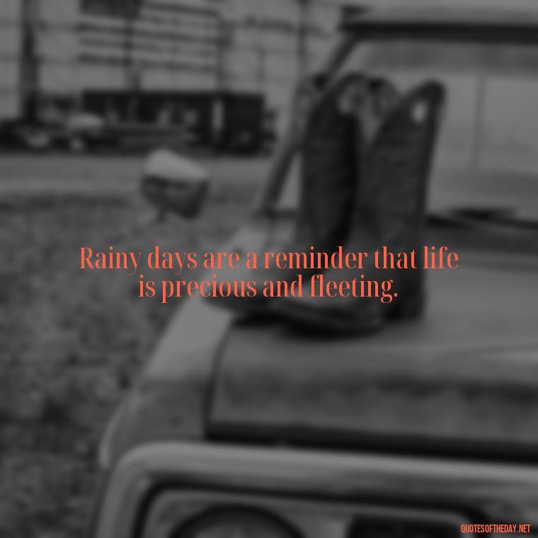 Rainy days are a reminder that life is precious and fleeting. - Short Quotes Rain