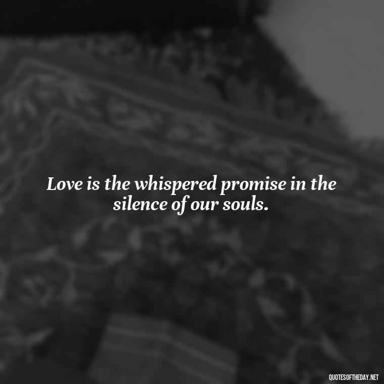 Love is the whispered promise in the silence of our souls. - Mary Oliver Love Quotes