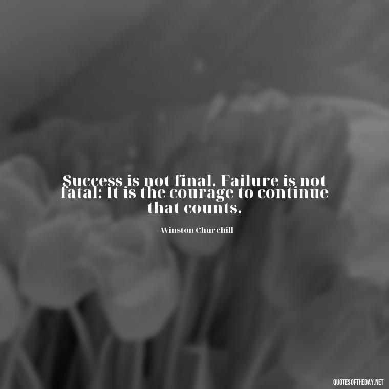 Success is not final. Failure is not fatal: It is the courage to continue that counts. - Short Perseverance Quotes