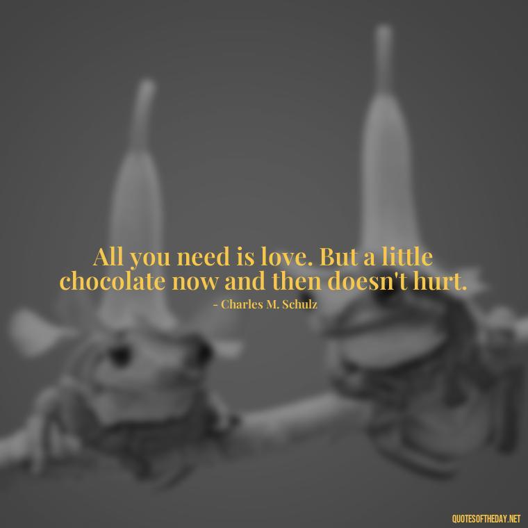 All you need is love. But a little chocolate now and then doesn't hurt. - Famous Love Book Quotes