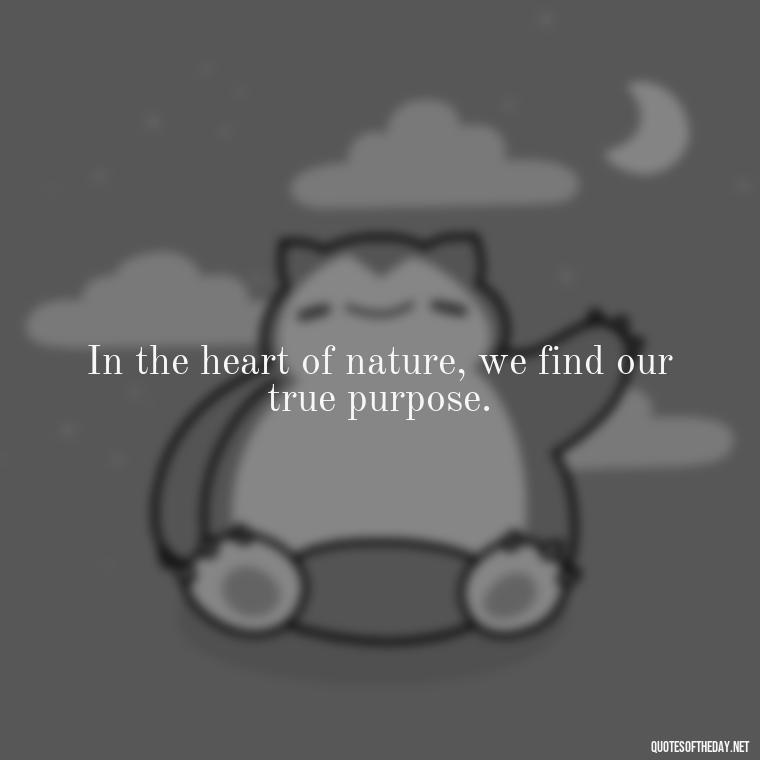 In the heart of nature, we find our true purpose. - Quotes Nature Lover