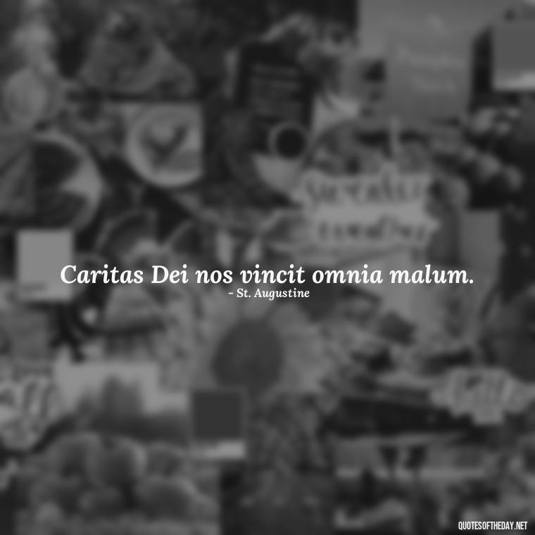 Caritas Dei nos vincit omnia malum. - Love Quotes In Latin