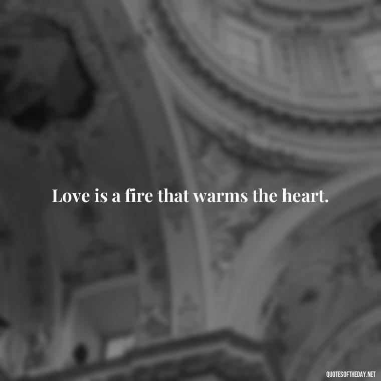 Love is a fire that warms the heart. - Famous Shakespeare Love Quotes