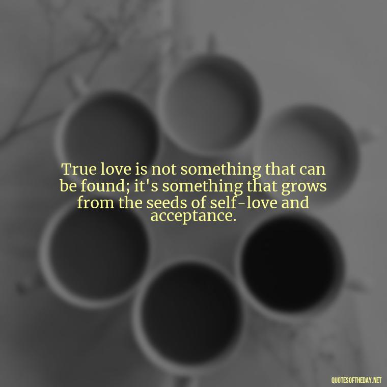 True love is not something that can be found; it's something that grows from the seeds of self-love and acceptance. - Find A True Love Quotes