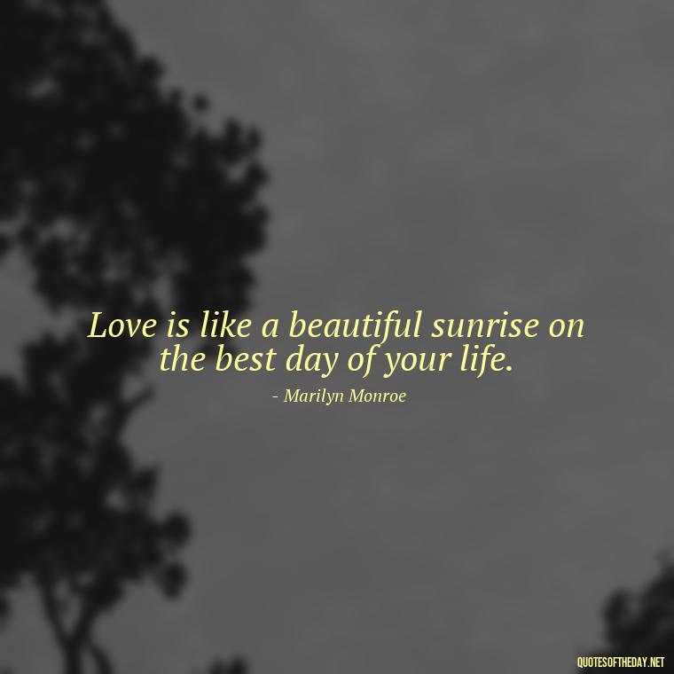 Love is like a beautiful sunrise on the best day of your life. - Best Day Quotes With Love