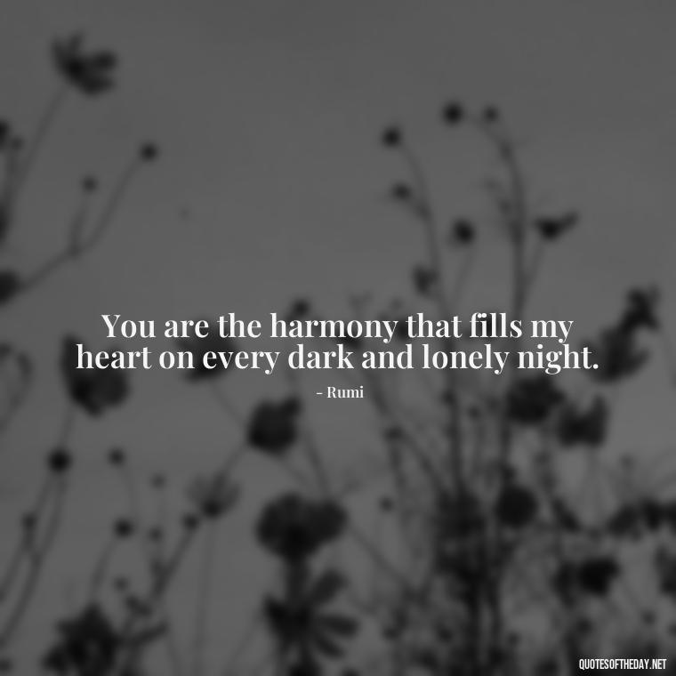 You are the harmony that fills my heart on every dark and lonely night. - Love Quotes For The Night