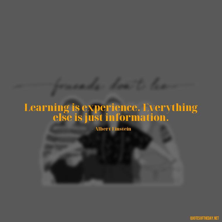 Learning is experience. Everything else is just information. - Short Quotes About Learning