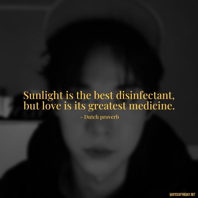 Sunlight is the best disinfectant, but love is its greatest medicine. - Love The Sun Quotes