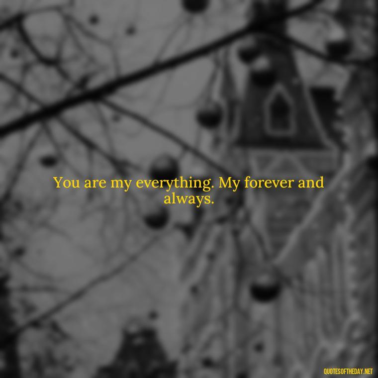 You are my everything. My forever and always. - I Love You Forever And Always Quotes