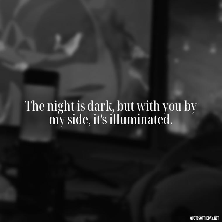 The night is dark, but with you by my side, it's illuminated. - Night Time Love Quotes