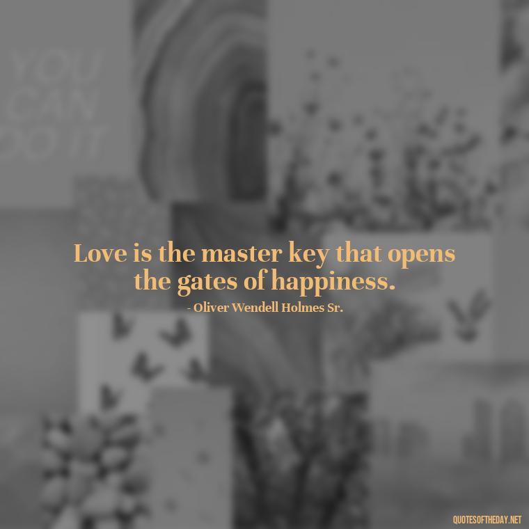 Love is the master key that opens the gates of happiness. - Believe In Love Quotes