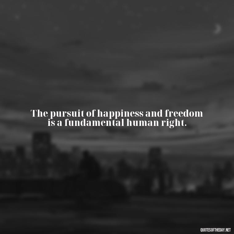 The pursuit of happiness and freedom is a fundamental human right. - Fourth Of July Quotes Short