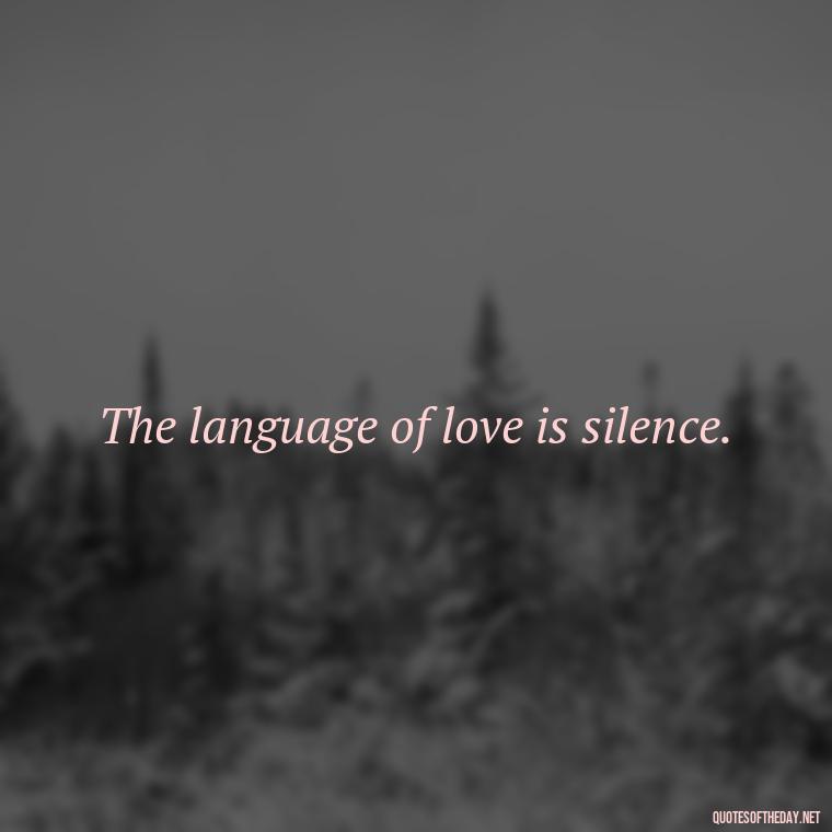 The language of love is silence. - Love Quote From Bible