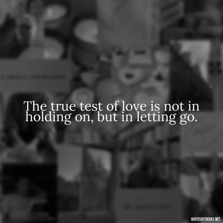 The true test of love is not in holding on, but in letting go. - If U Love Something Set It Free Quote