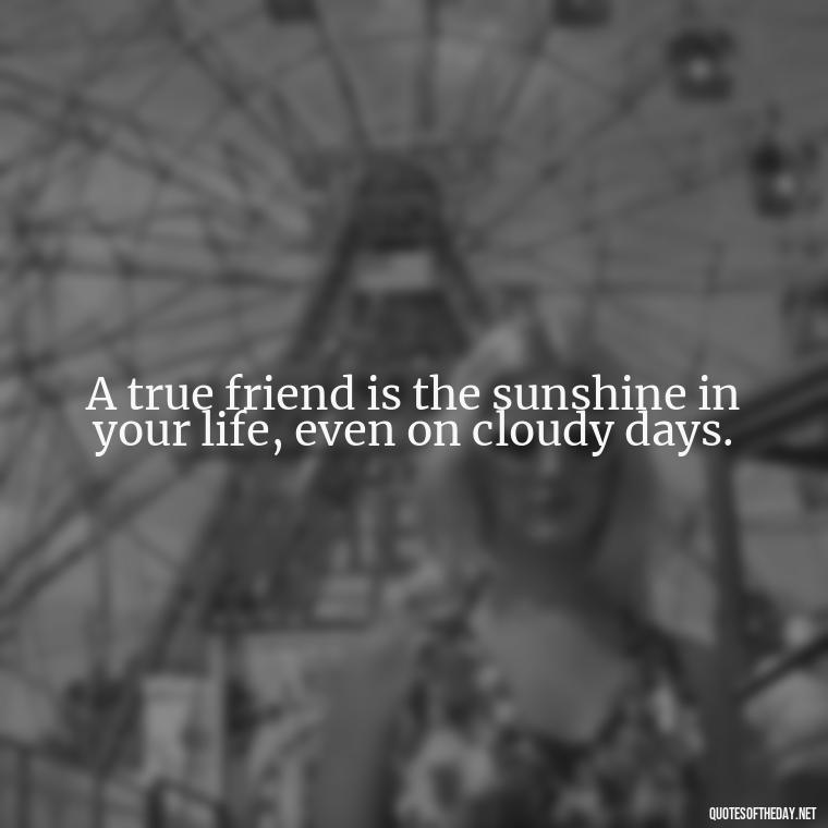 A true friend is the sunshine in your life, even on cloudy days. - Love Quotes For Your Friend