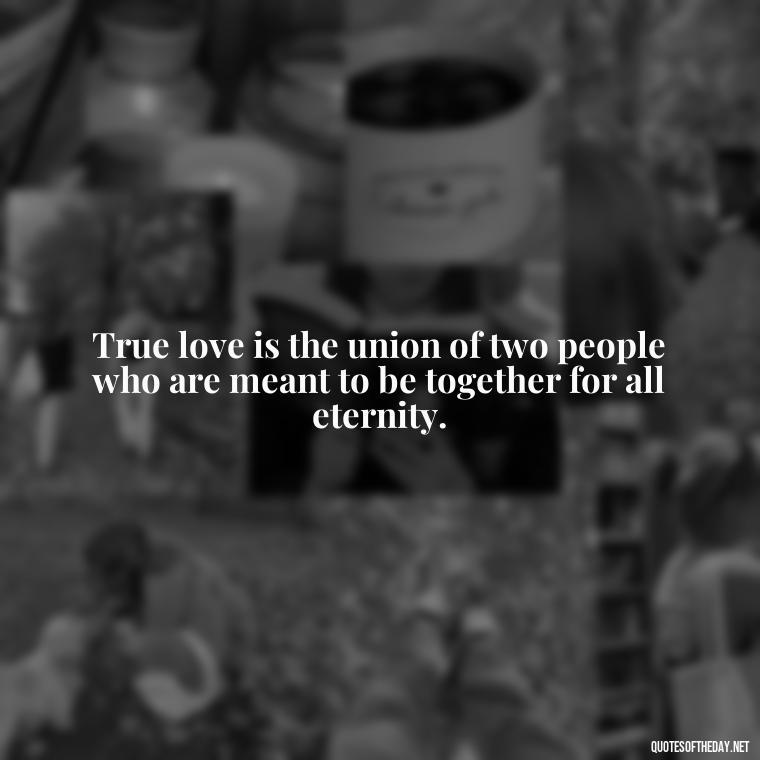 True love is the union of two people who are meant to be together for all eternity. - Disney Quotes Love