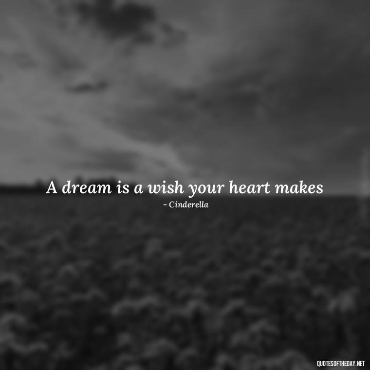 A dream is a wish your heart makes - Short Disney Movie Quotes