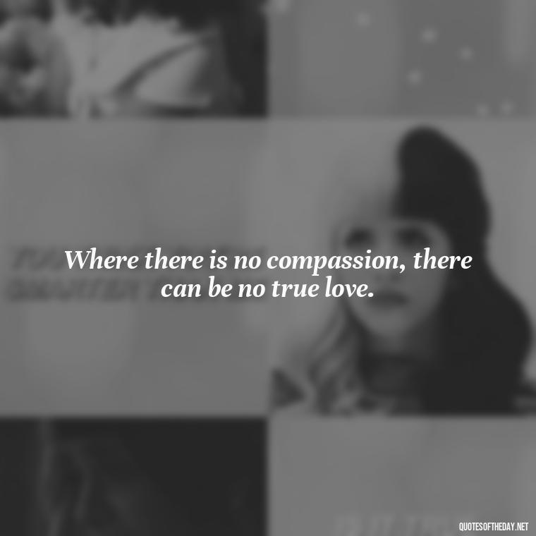 Where there is no compassion, there can be no true love. - Quotes About Love And Compassion