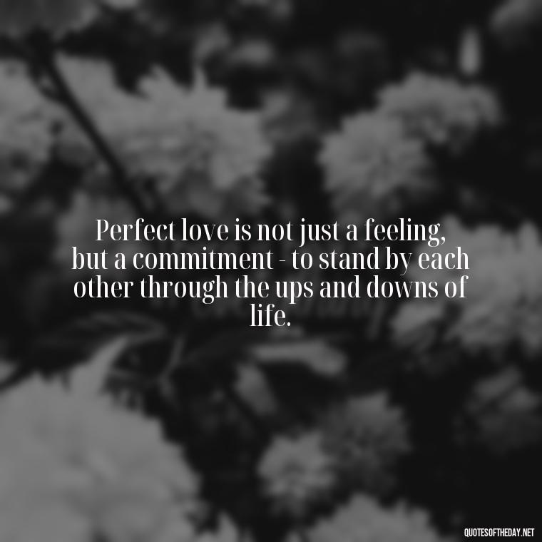 Perfect love is not just a feeling, but a commitment - to stand by each other through the ups and downs of life. - Perfect In Love Quotes