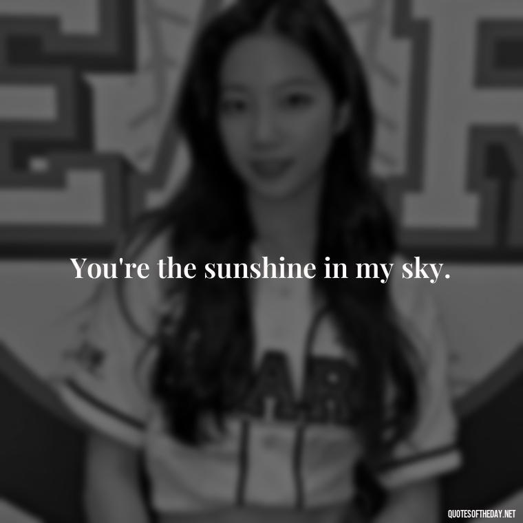 You're the sunshine in my sky. - I Want To Love You Quotes