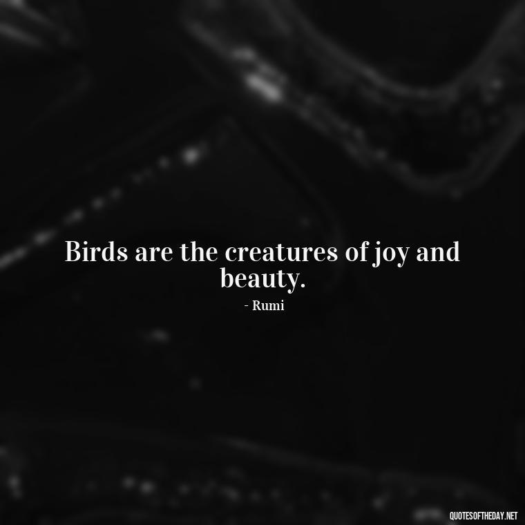 Birds are the creatures of joy and beauty. - Short Quotes On Birds