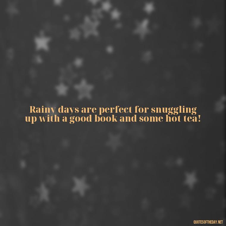 Rainy days are perfect for snuggling up with a good book and some hot tea! - Short Quotes Rain