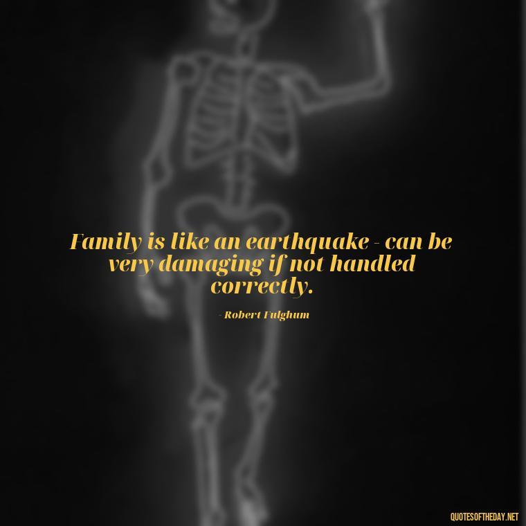 Family is like an earthquake - can be very damaging if not handled correctly. - Quotes About Family And Friends And Love