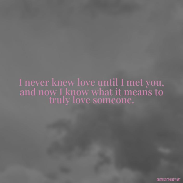 I never knew love until I met you, and now I know what it means to truly love someone. - Do You Know How Much I Love You Quotes