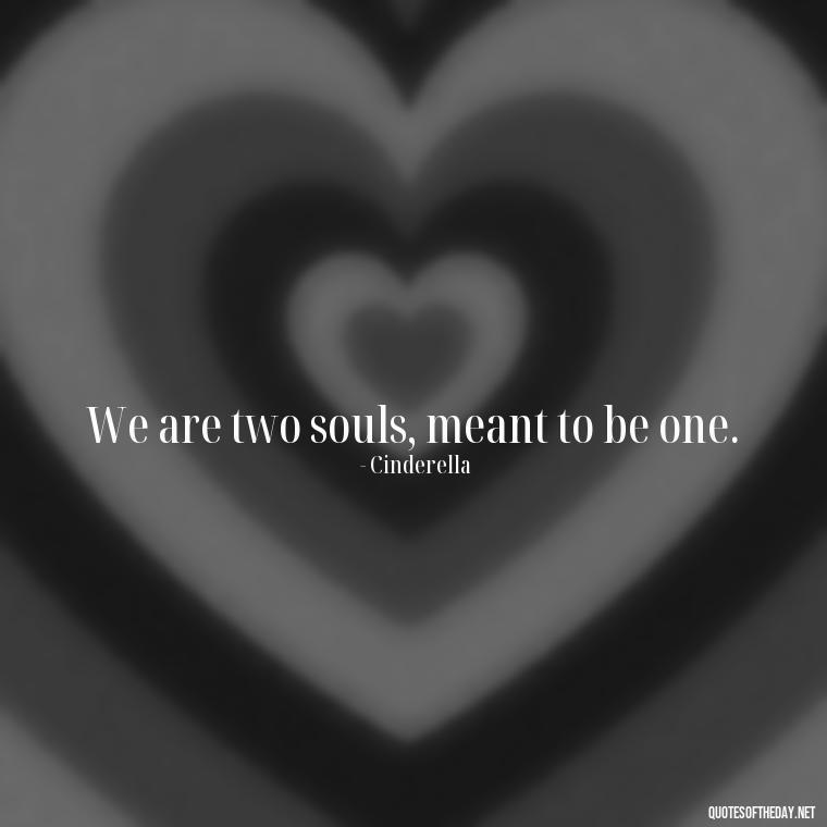 We are two souls, meant to be one. - Disney Love Quotes Wedding