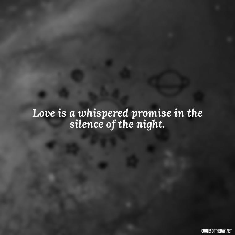 Love is a whispered promise in the silence of the night. - Love Blooms Quotes