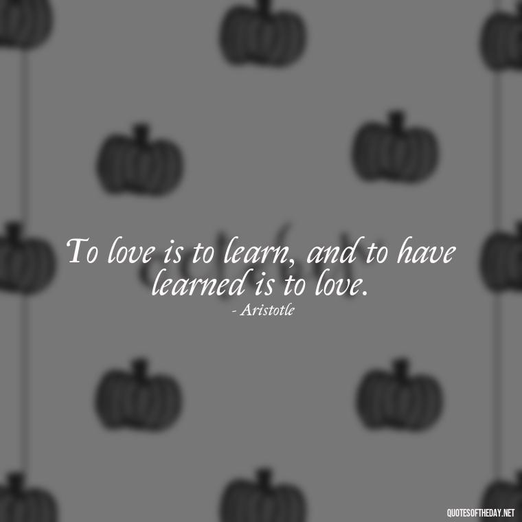 To love is to learn, and to have learned is to love. - I Love You Always And Forever Quotes