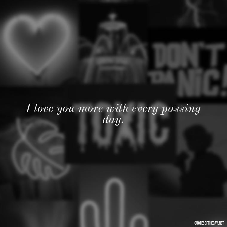 I love you more with every passing day. - Love You Babe Quotes