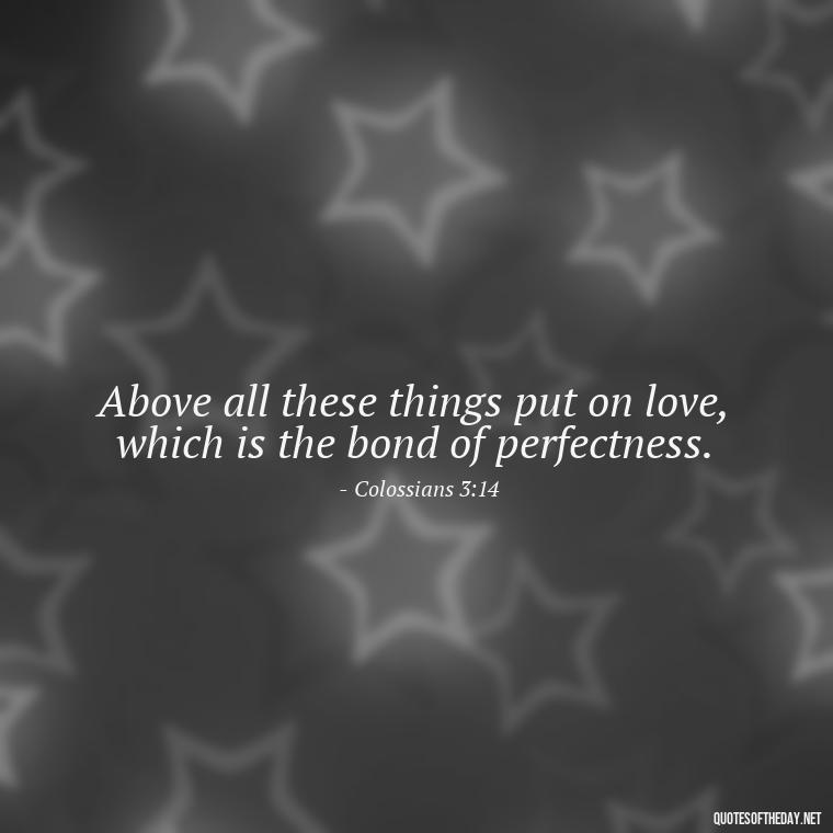 Above all these things put on love, which is the bond of perfectness. - Love In God Quotes