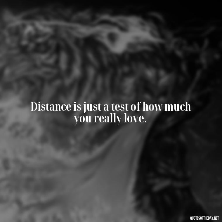 Distance is just a test of how much you really love. - Love Someone From A Distance Quotes